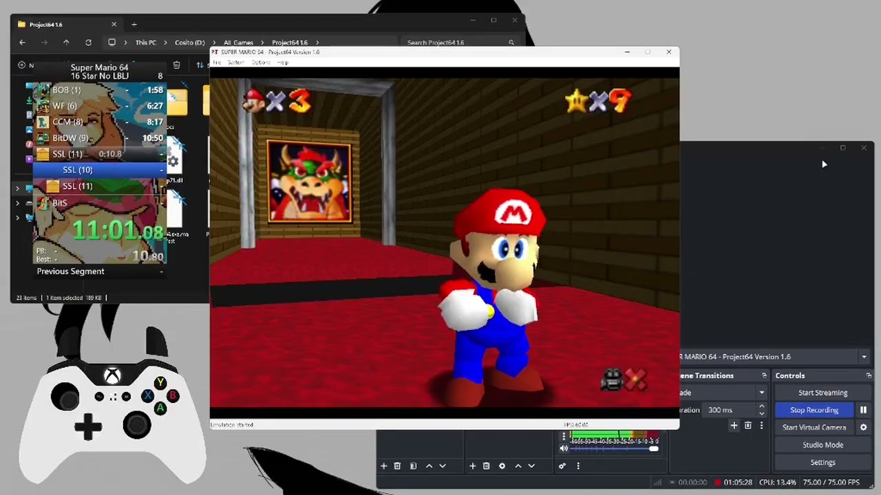 [Old] Super Mario 64 16 stars 24:04:49