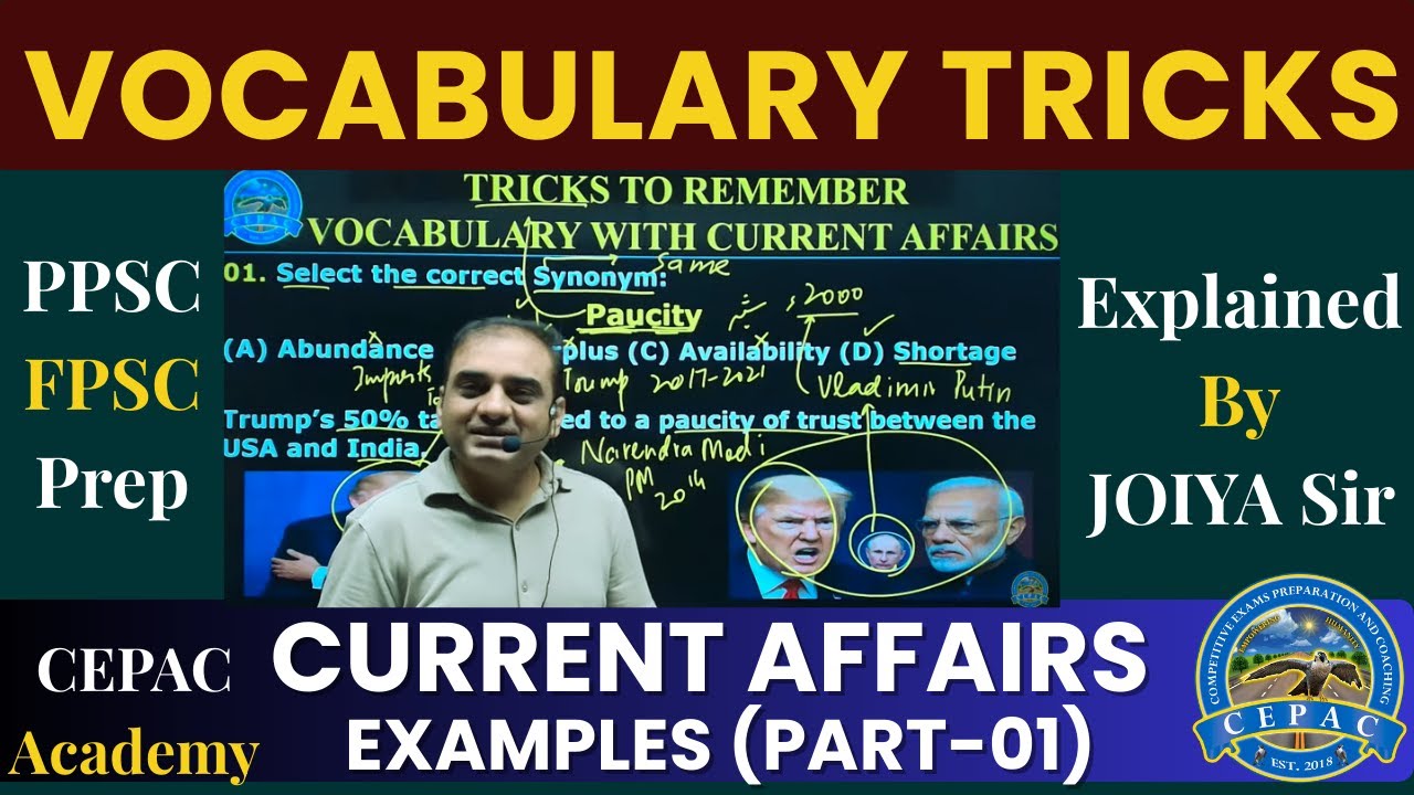 Vocabulary Tricks with Current Affairs | Part 01 | CEPAC Academy