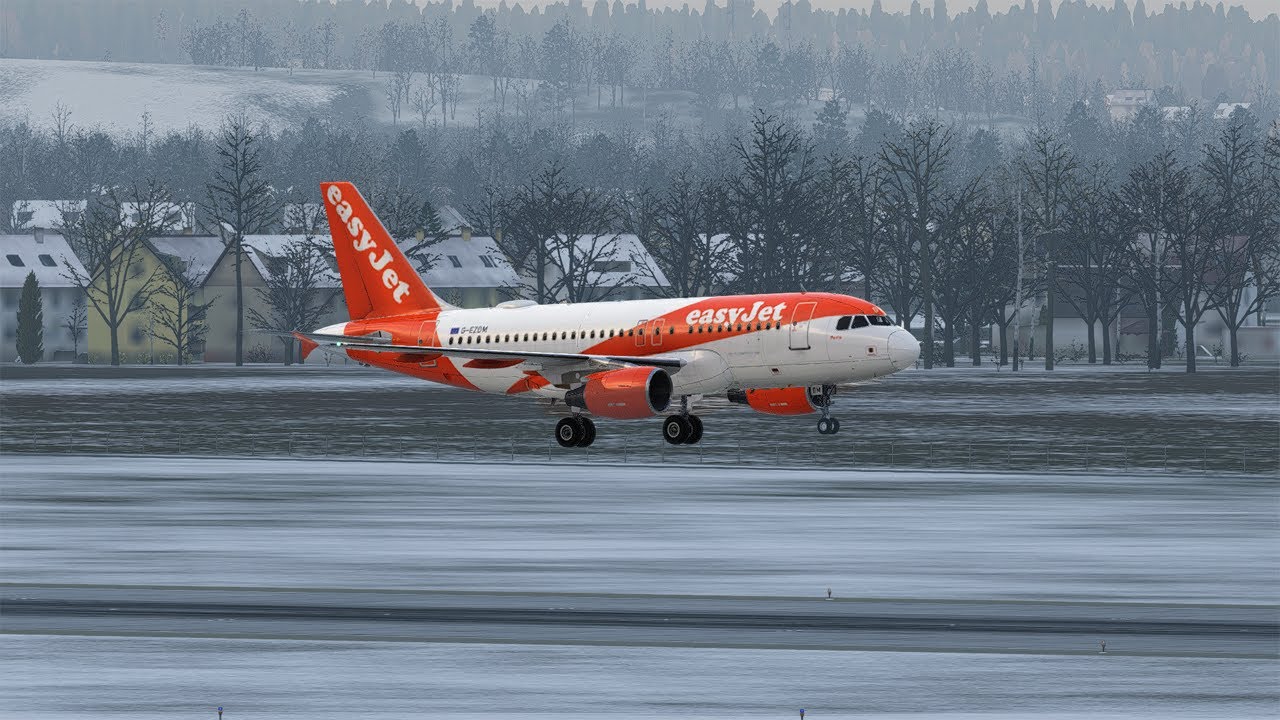 X-plane 12 EasyJet AirBus A319 Landing