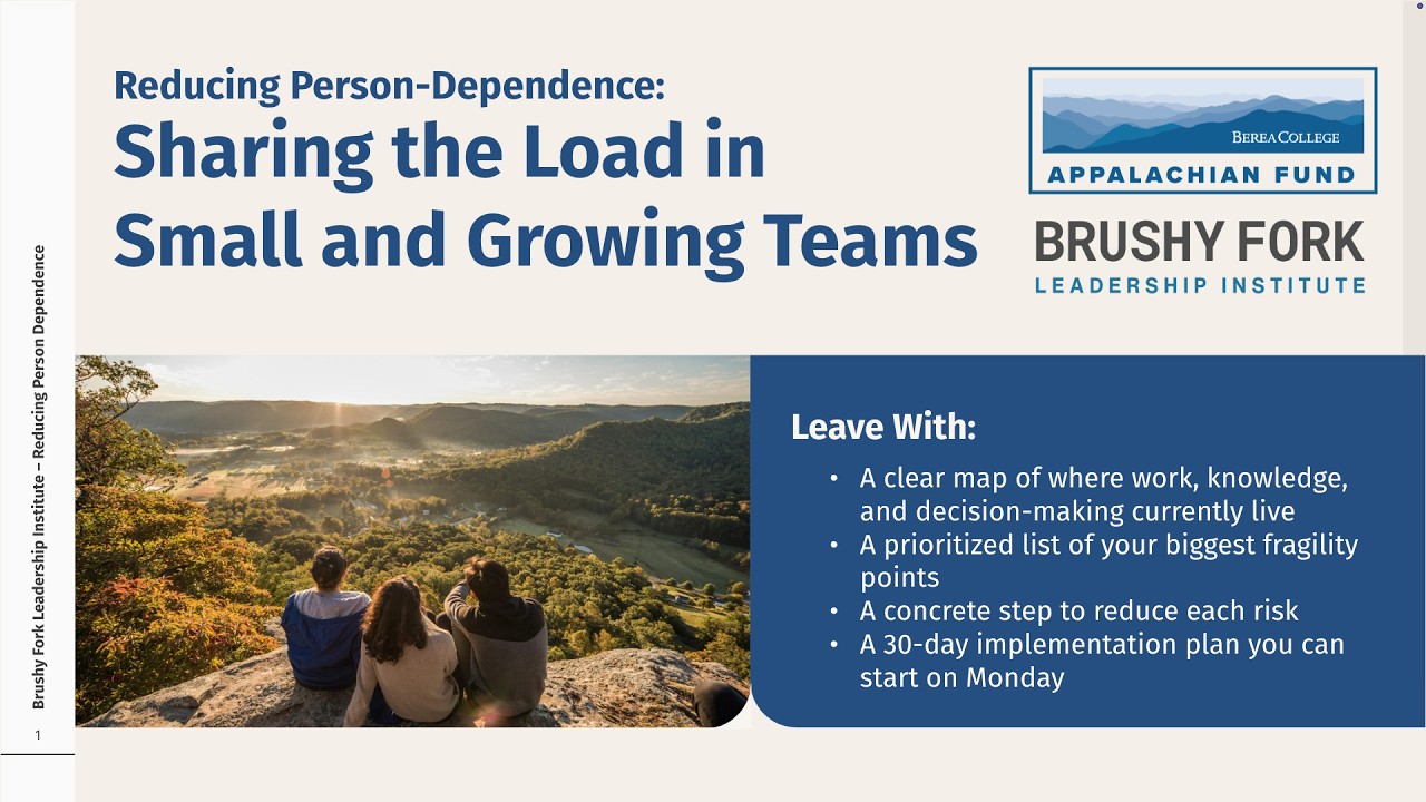 Reducing Person-Dependence: Sharing the Load in Small and Growing Teams - A self-paced workshop