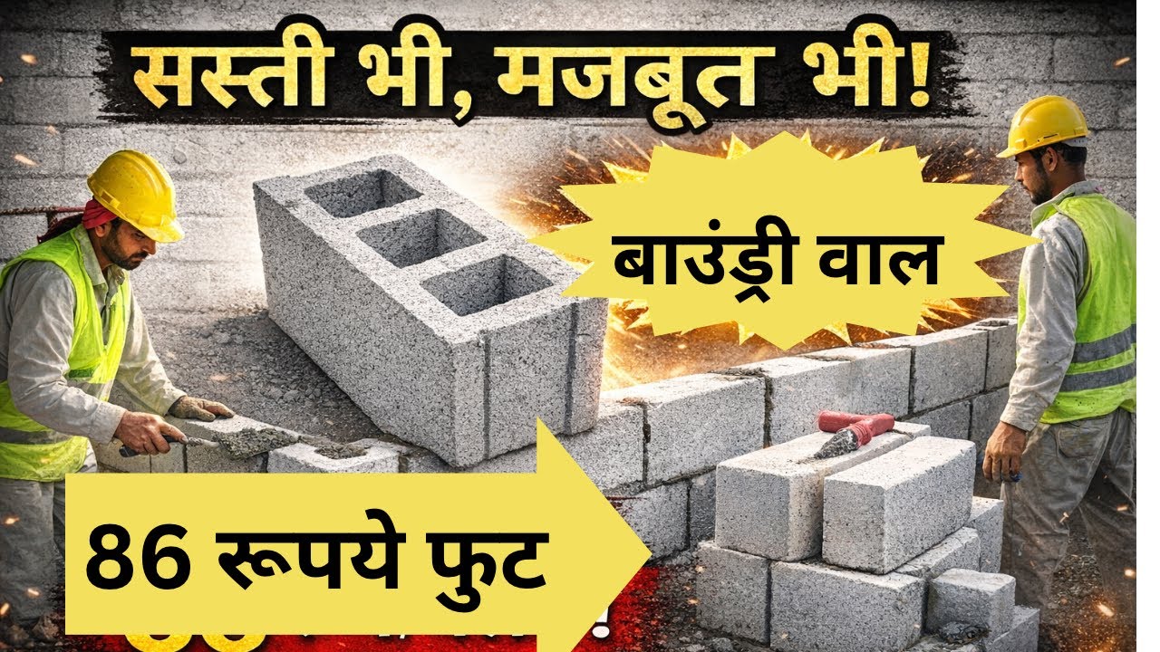 cheapest, strong, usefull, compound wall, boundary wall #Accblocks #compoundwallcost #hollowblocks