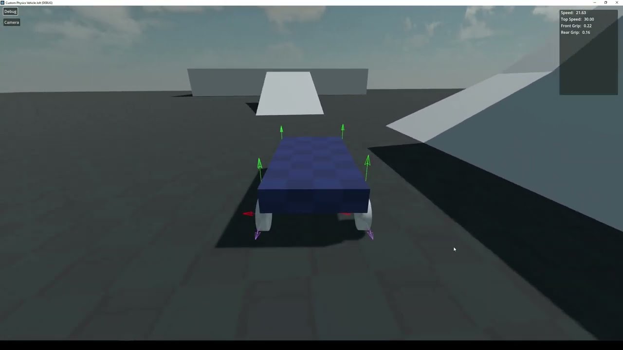 Raycast vehicle using Jolt Physics Engine (Godot)