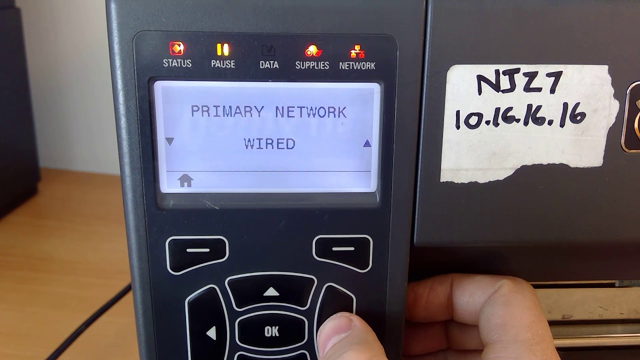 Changing the IP address on a Zebra ZT410 label printer