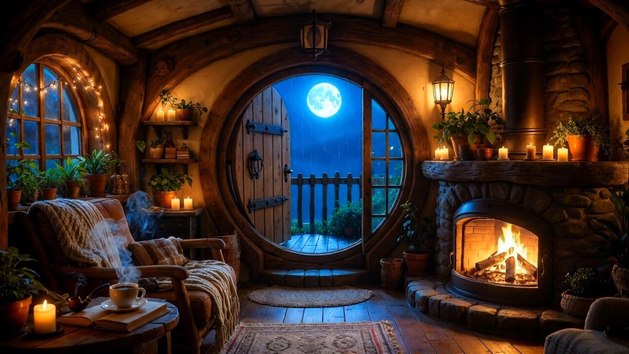 Brandywine Cottage : Heavy Rain on a Moonlit Night. Enjoying coffee and a cozy crackling fireplace.