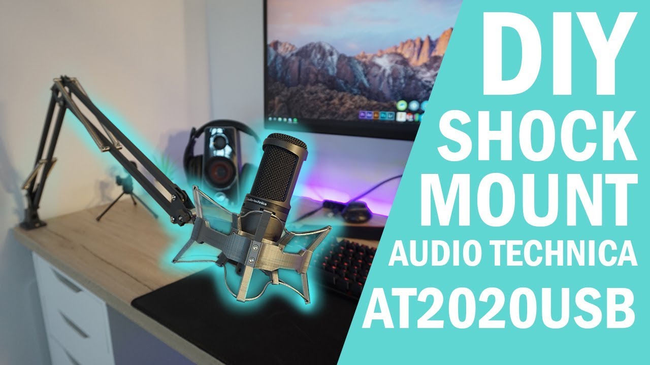 How to make a shockmount AND boom arm for studio microphones | Audio Technica At2020 USB+