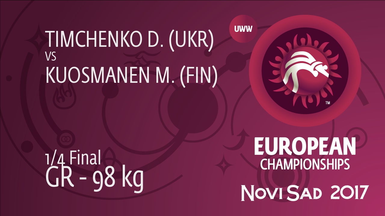 1/4 GR - 98 kg: D. TIMCHENKO (UKR) df. M. KUOSMANEN (FIN), 4-2