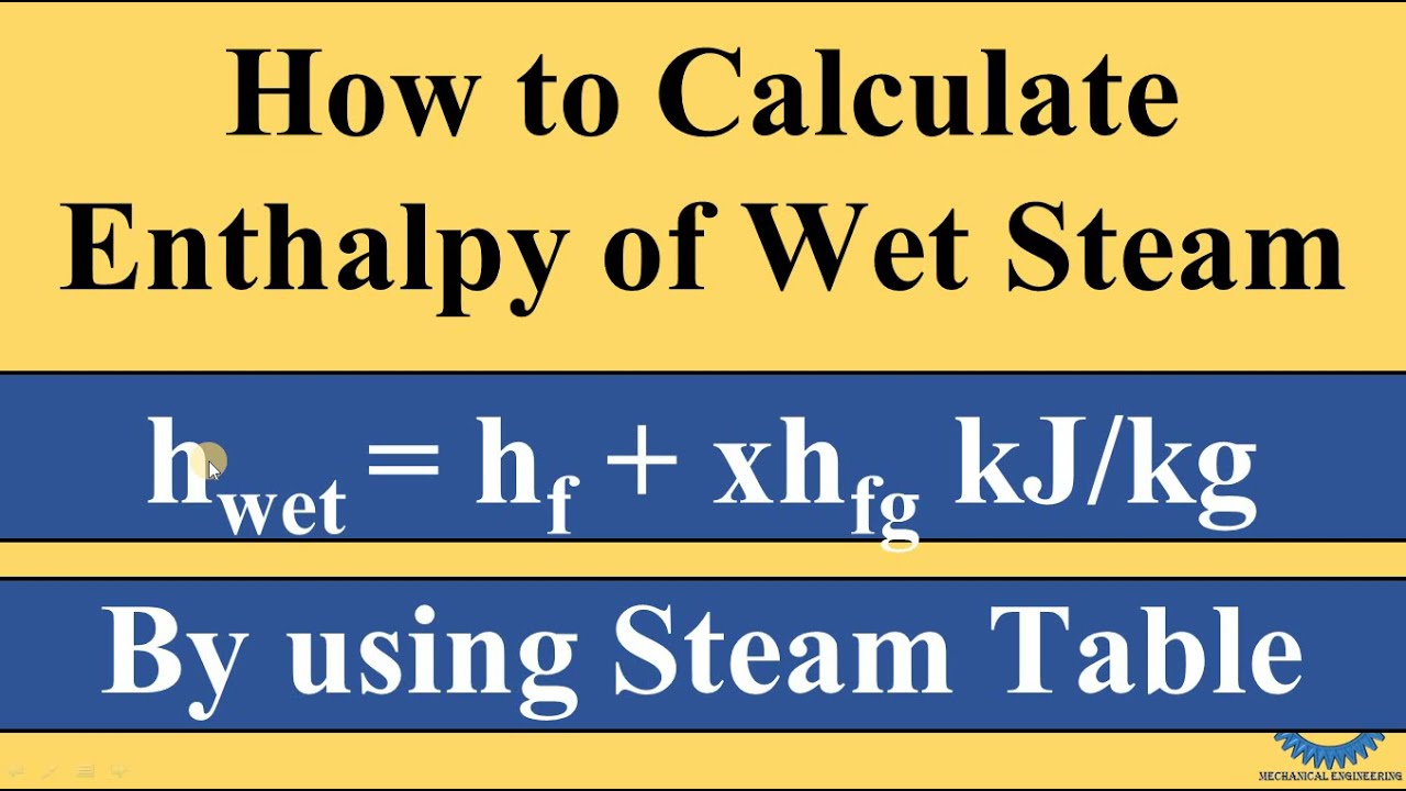 How to calculate Enthalpy of Wet Steam