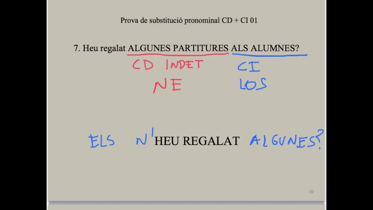 Prova substitució pronominal CD + CI 01