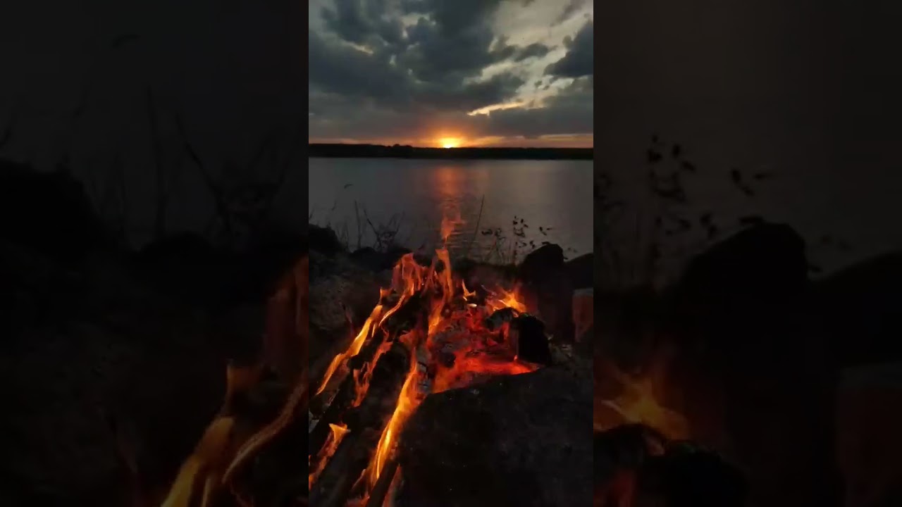 A distant memory #solitude #campfire #camping #river #riverside #sunset #viral #fyp  #emotional