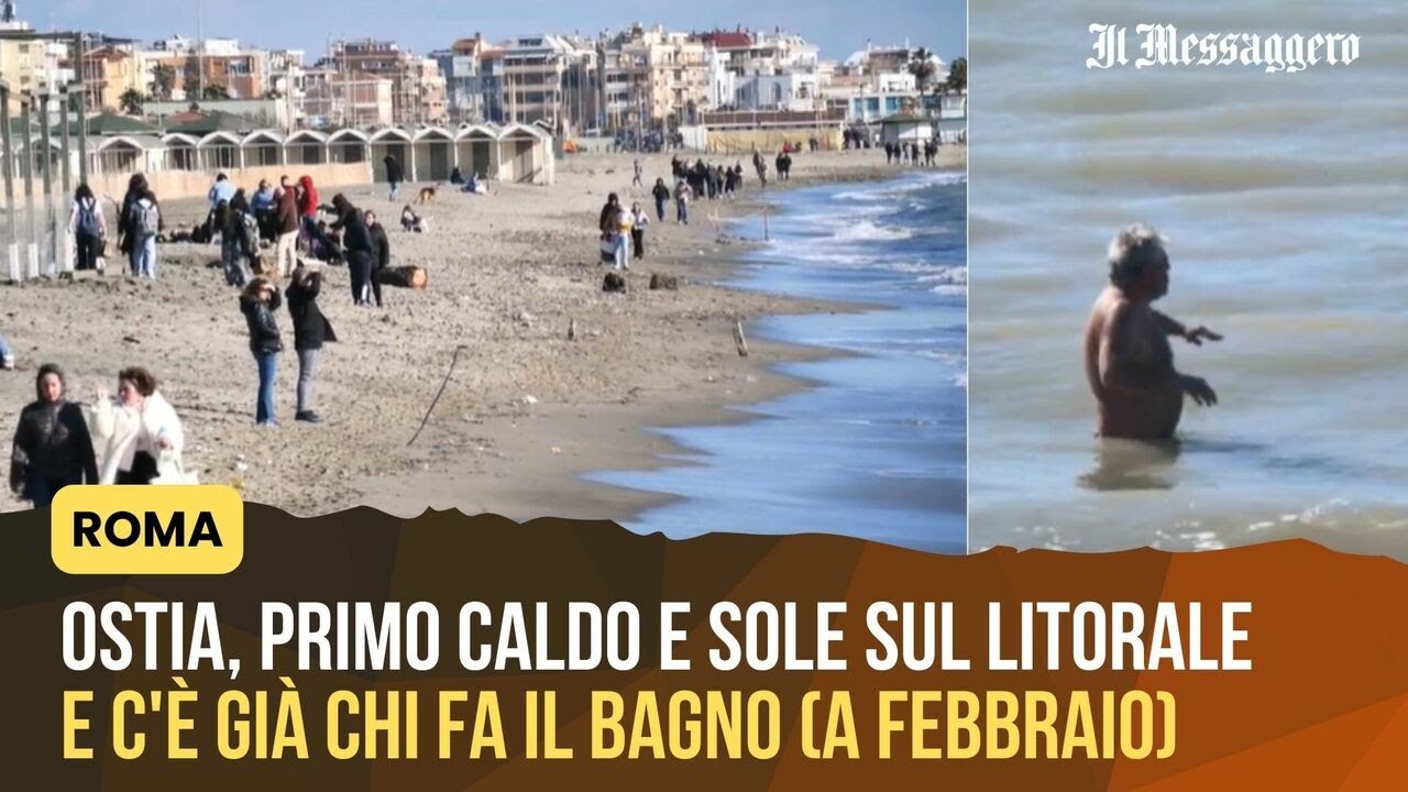 Ostia, primo caldo e sole sul litorale. E c'è già chi fa il bagno