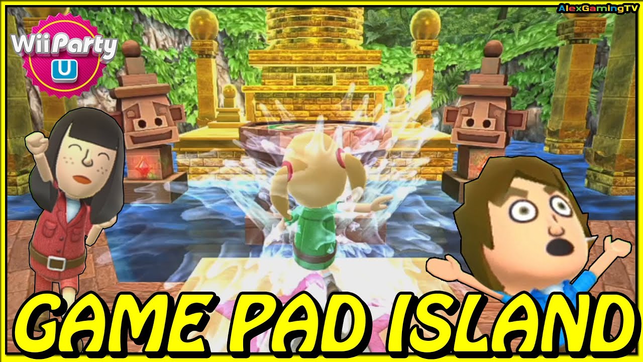 Wii Party U - 게임패드 아일랜드🎵 (영어 자막) 3인용 알렉스 vs 피폴로 vs 팬디