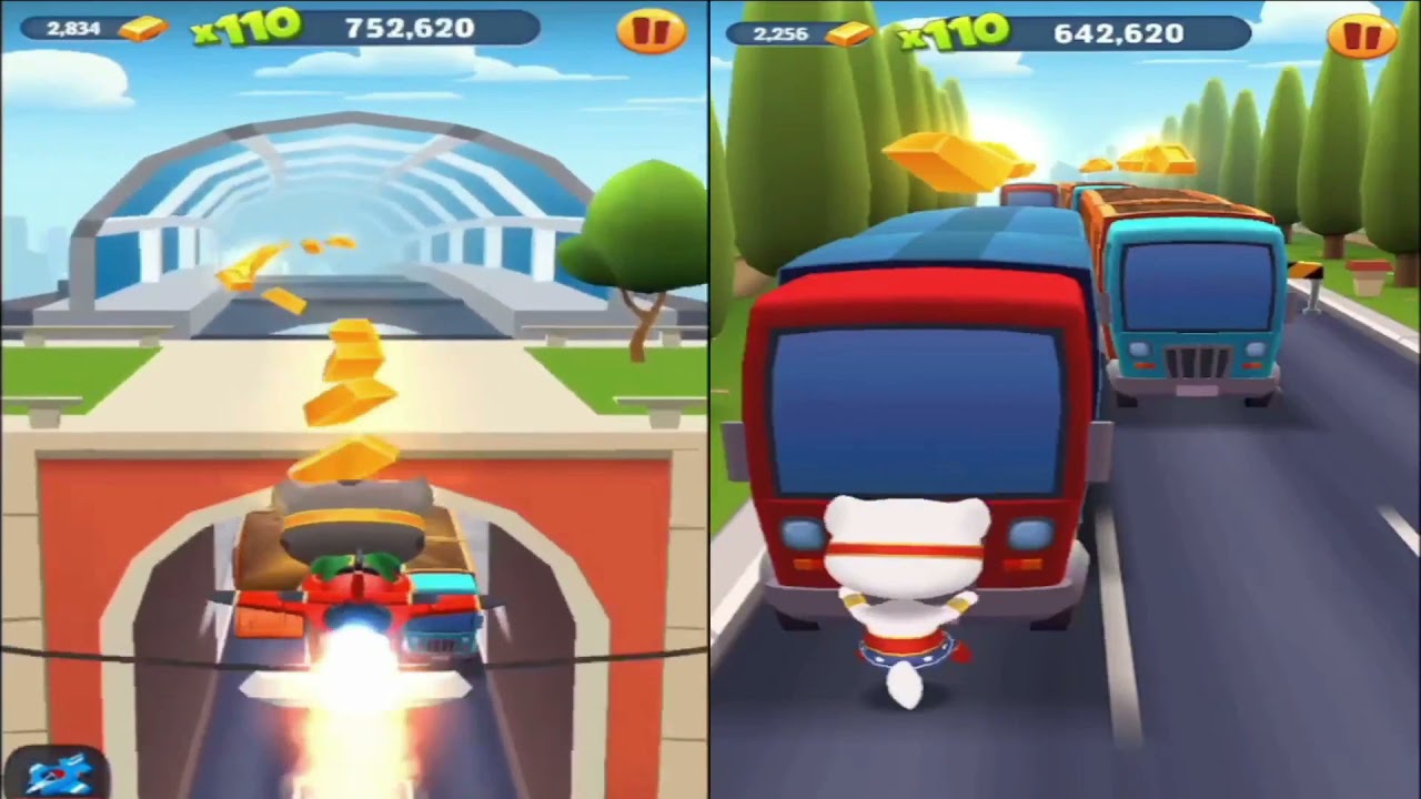 Talking Tom Gold Run Backwards Super Tom vs Super Angela 1 Million