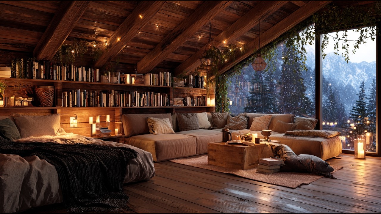 Cozy Attic Rain Sounds 🌧️ Rain on Window for Sleep, Relax & Study