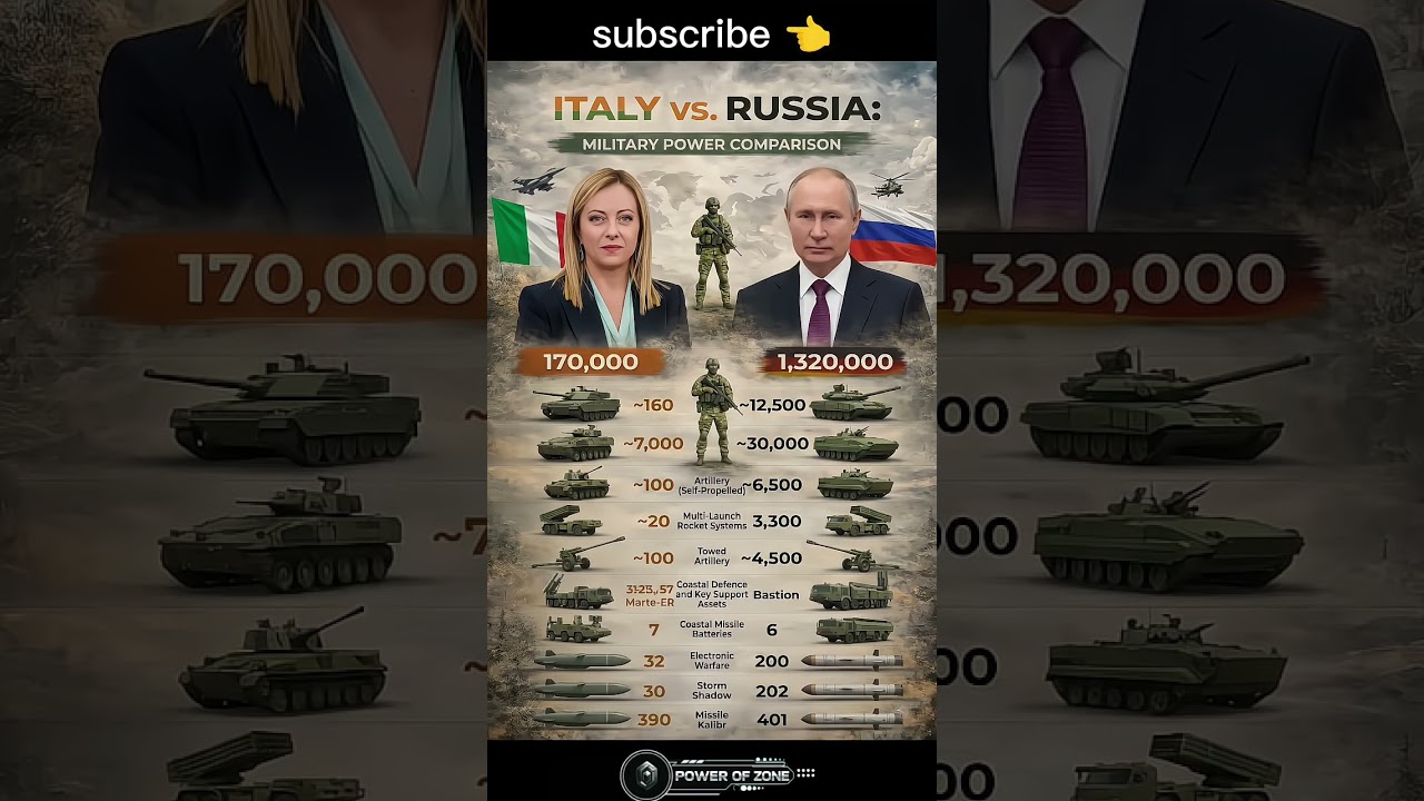 Italy 🇮🇹 vs Russia 🇷🇺 &ndash; 2026 Military Showdown! 🔥 Who Would Win? #Shorts