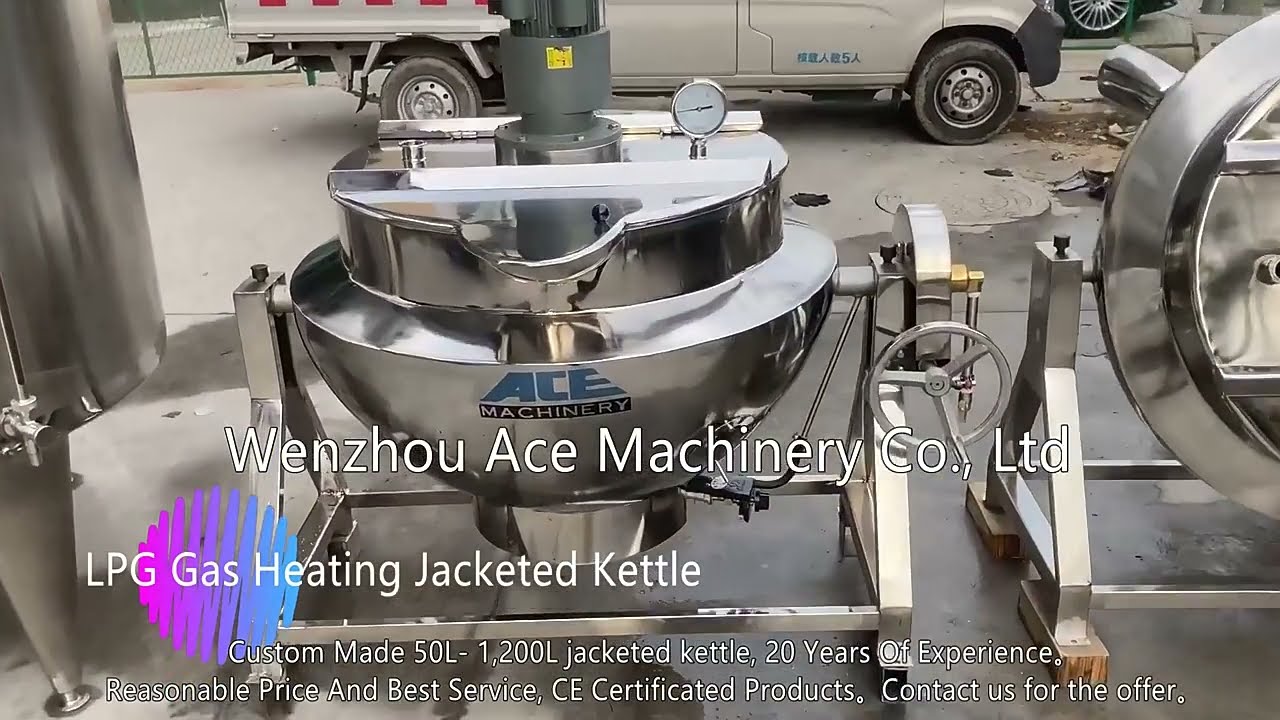 Lpg Gas Heating Jacketed Kettle With Agitator