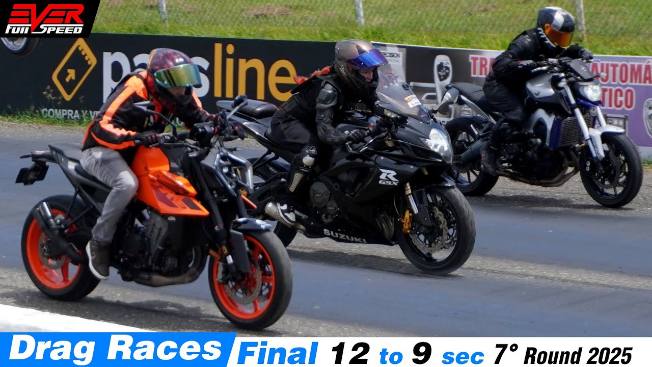 Дрэг-рейсинг: KTM Duke 990 🆚 Yamaha MT-09 🆚 GSX-R600 🔥 FZ6 🆚 FZ6R 🔥 CBR1000RR 🔥 Барранкилья 2025