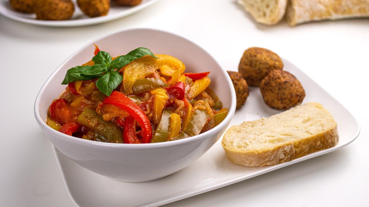 Italienisches Paprikagemüse - Peperonata Rezept - Vegan