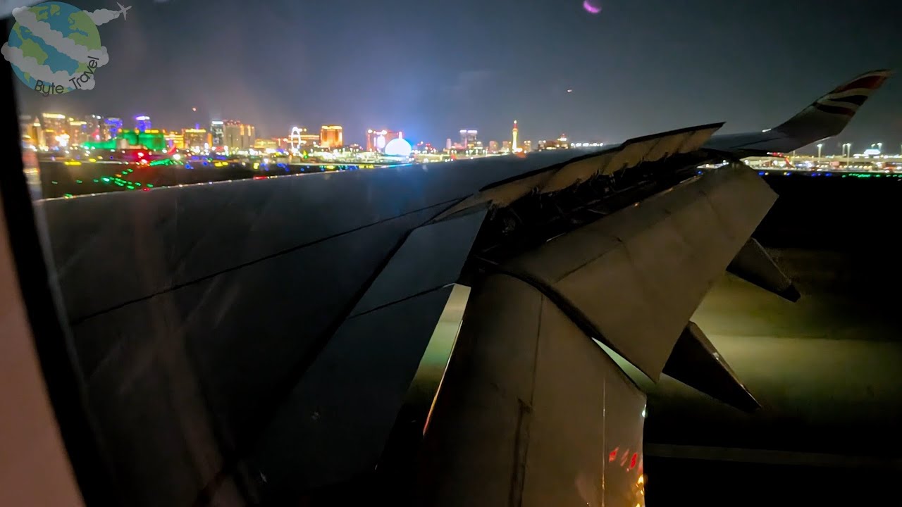 British Airways Airbus A350-1000 Hard Night Landing at Las Vegas