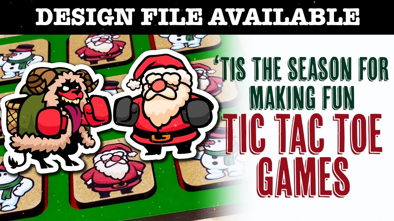 DIY Christmas Tic Tac Toe Games with a Laser & CPM Hard Surface Heat Transfer Paper🎄