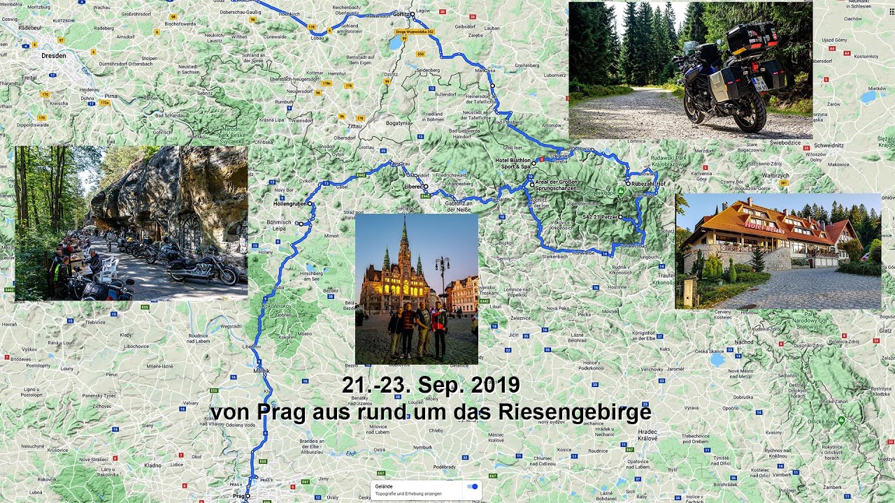 Motorradtour 2019 09 Prag Motorradhöhle Liberec Schneekoppe und off Road