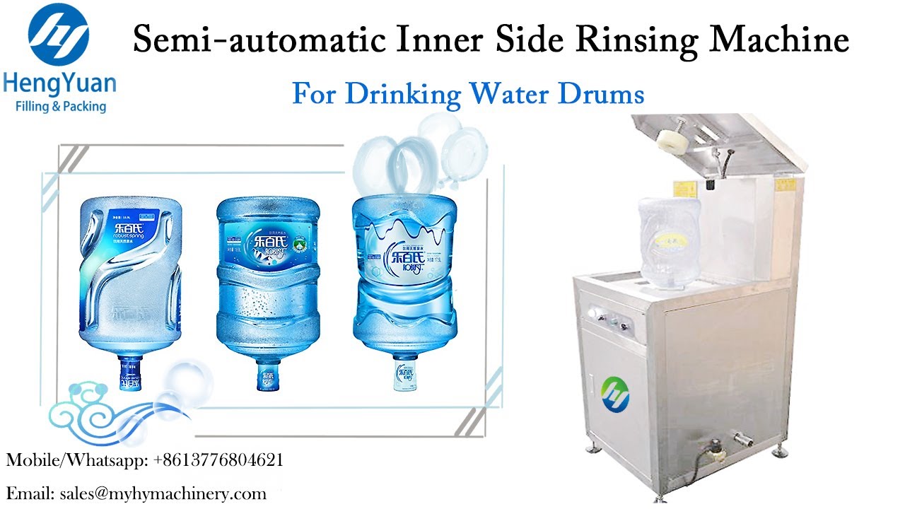 5 Gallon Drinking Water Drum Washing Equipment | Semi-automatic Inner Rinsing Machine