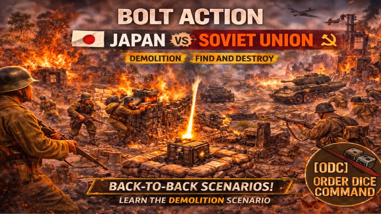 Япония vs СССР | Две игры за раз | Камикадзе взрывают базу на 2-й ход! Bolt Action | ODC