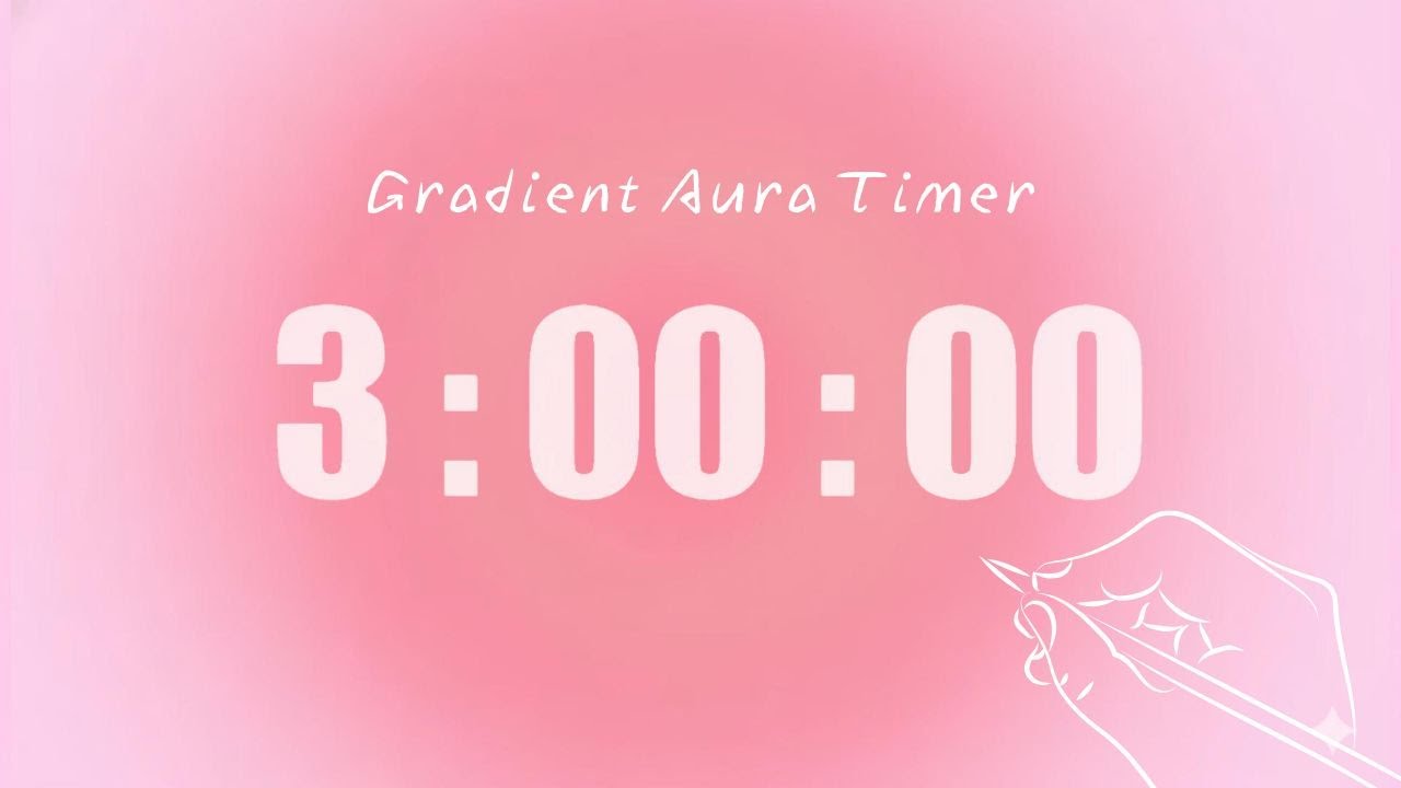 3 Hour Silent Study Timer | Soft Alarm Only | Pink Aesthetic | ADHD-Friendly