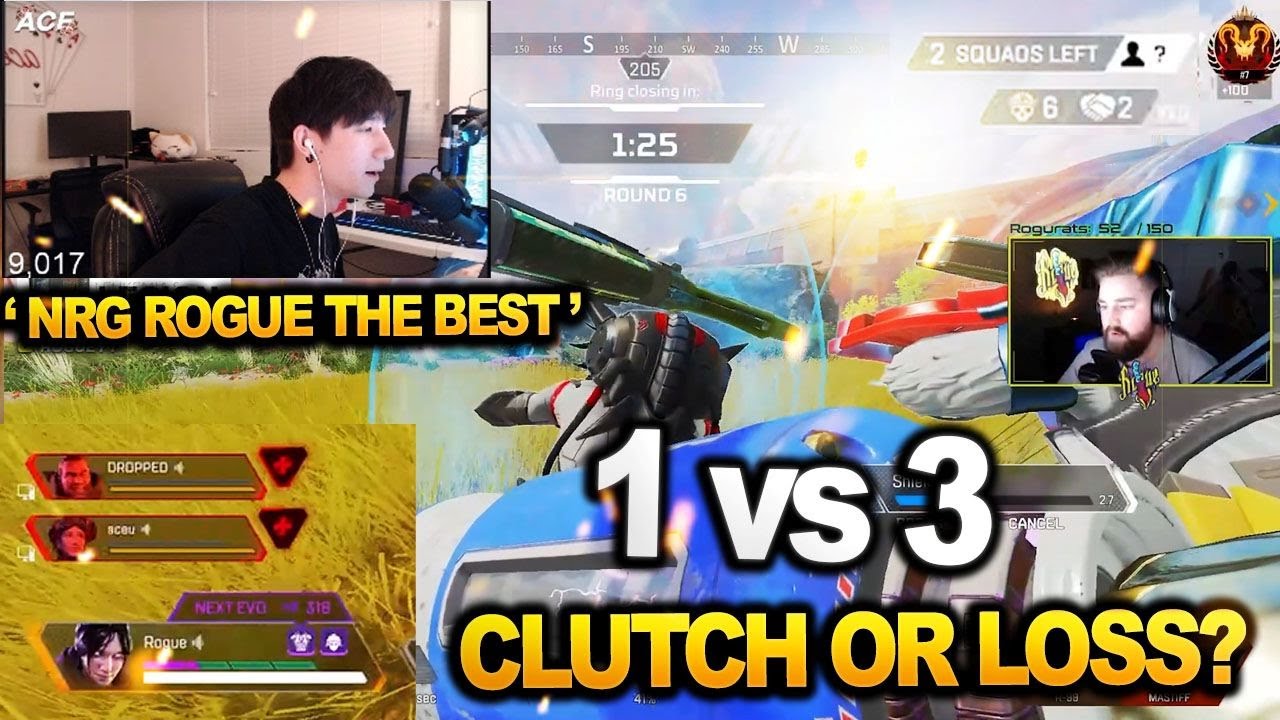 NRG ACEU With NRG ROGUE - 1 vs 3 LAST SQUADS - CLUTCH OR LOSS ? NRG ROGUE THE BEST PLAYER in APEX?