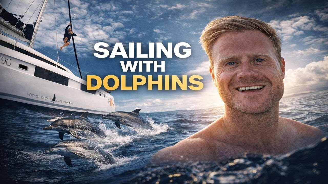Jumping into the Atlantic with dolphins circling