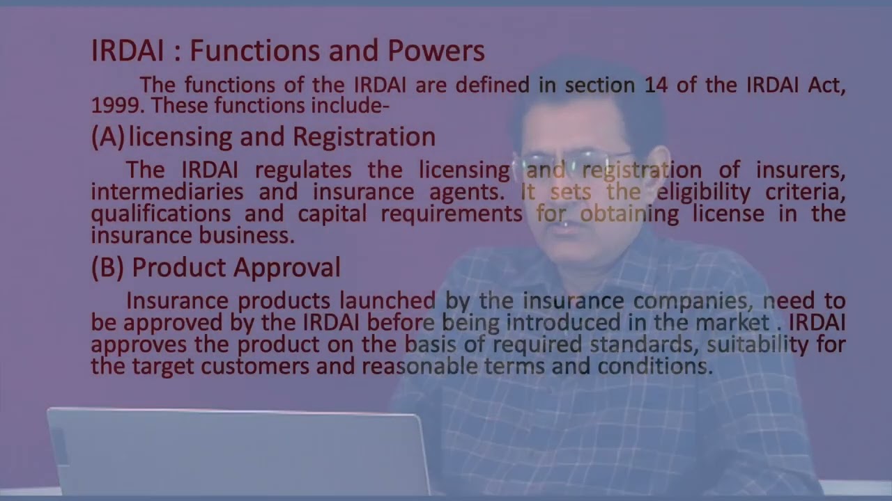 Insurance:Insurance regulatory and development Authority of India(IRDAI)Structure, function and Role