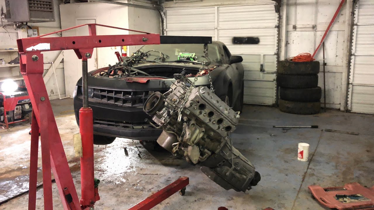 5th gen camaro engine and trans removal.