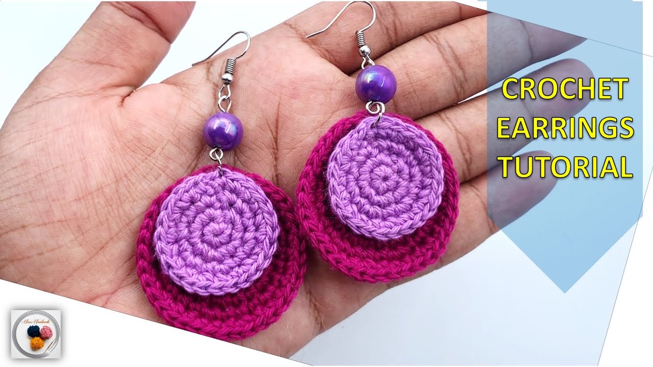 Easy Crochet Earrings Tutorial | Easy to follow step by step Instructions | DIY Earrings