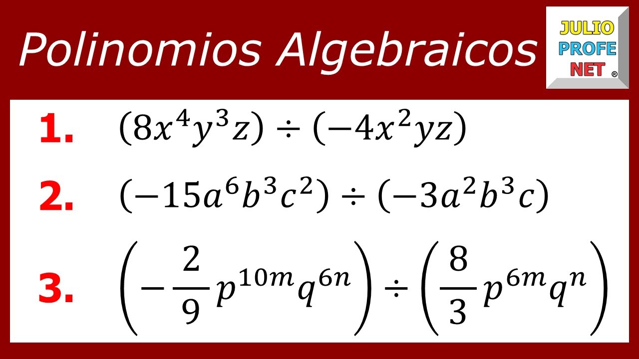 División de monomios #julioprofe
