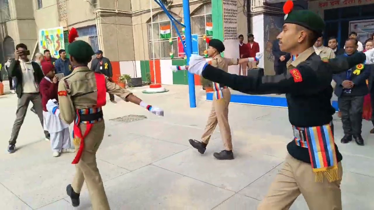 #NCC Flag hoisting by NCC cadets on annual day #school