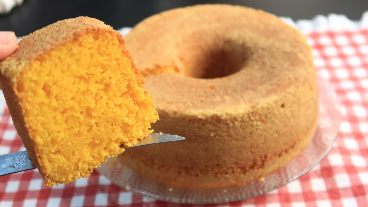 BOLO DE FUBÁ AMARELINHO SEM FARINHA DE TRIGO 