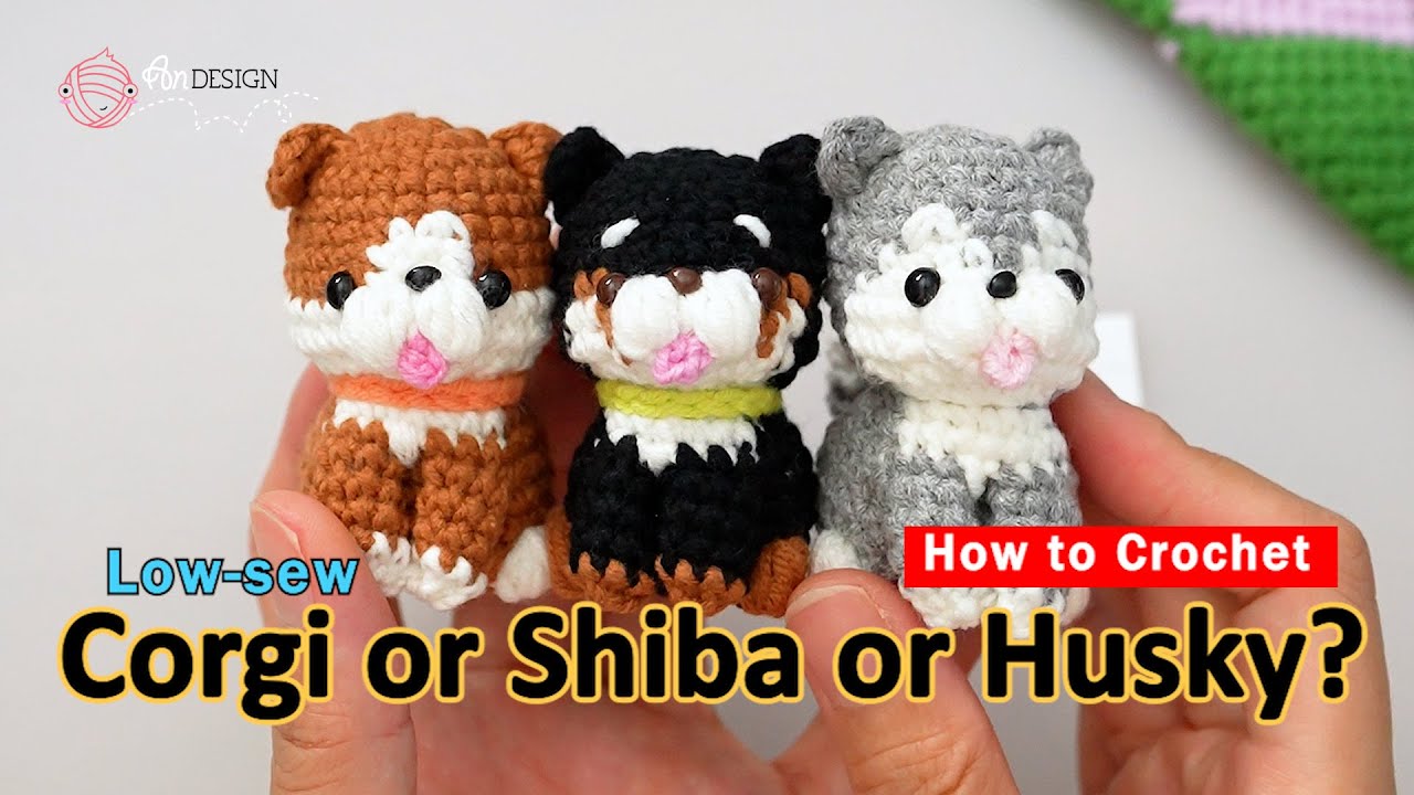 Crochet These 3 Dogs with Just One Pattern! | Crochet puppy dog Shiba, Corgi & Husky 🐶🧶