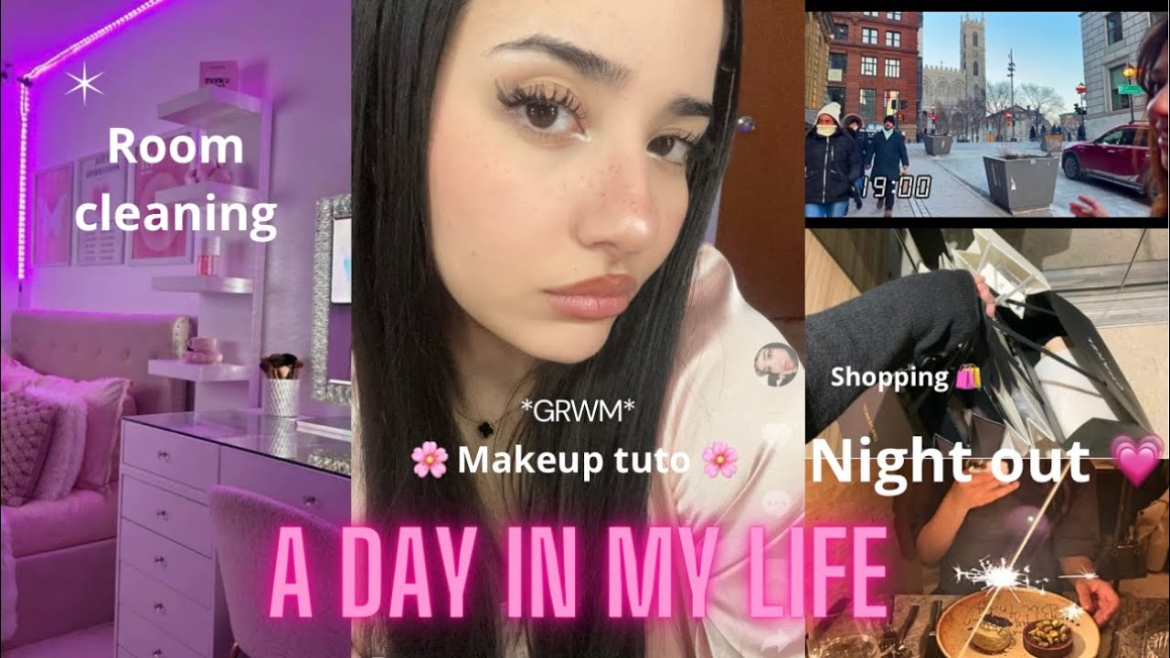 Spend a day w me, trying to have a productive Sunday: cleaning, shopping, night out in Montreal,GRWM