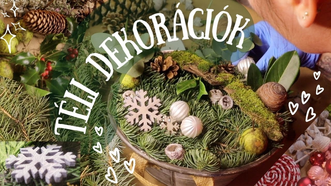 DIY téli dekorációk🌲Adventi koszorú🤶🏻Ajtódísz✨Asztali dísz💛