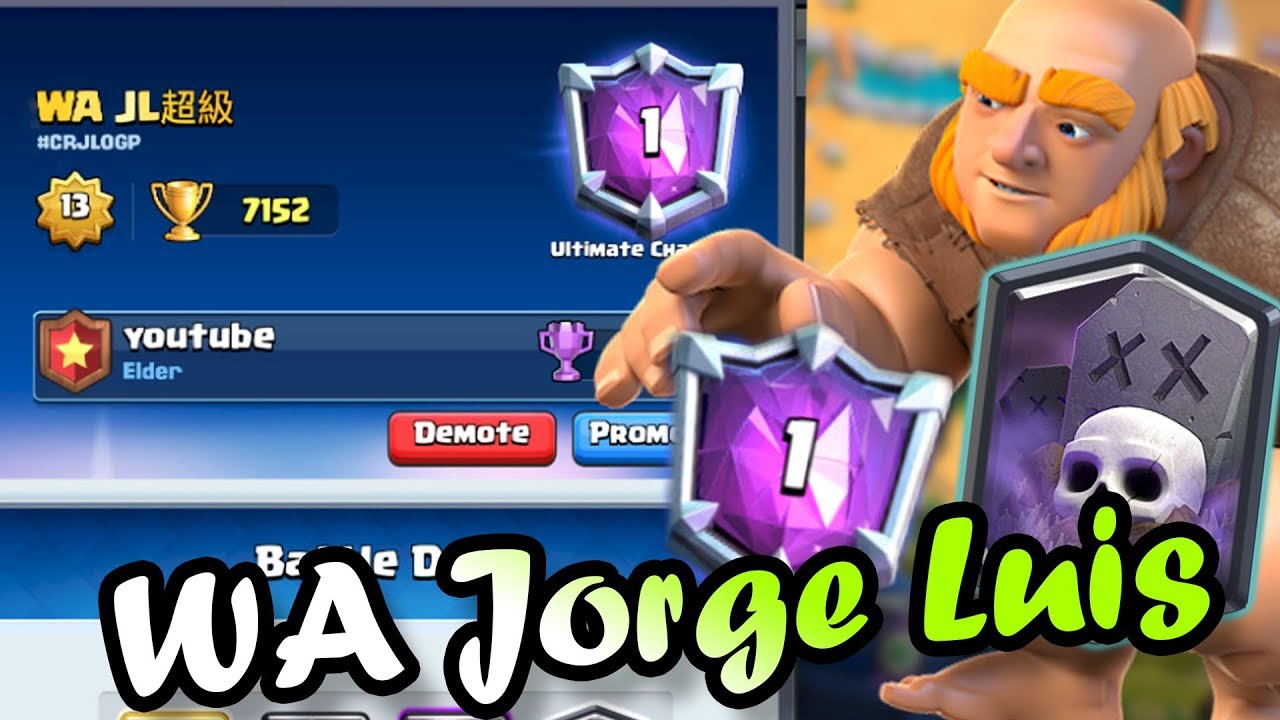 Top 1 GIANT GRAVEYARD Deck👈WA Jorge Luis 7100 - Clash Royale