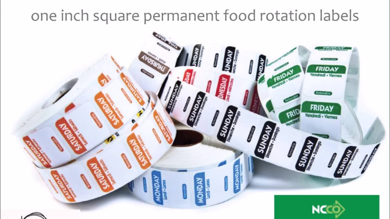 Monday One inch DateIt&trade; Food Safety Circle Permanent Food Rotation Labels