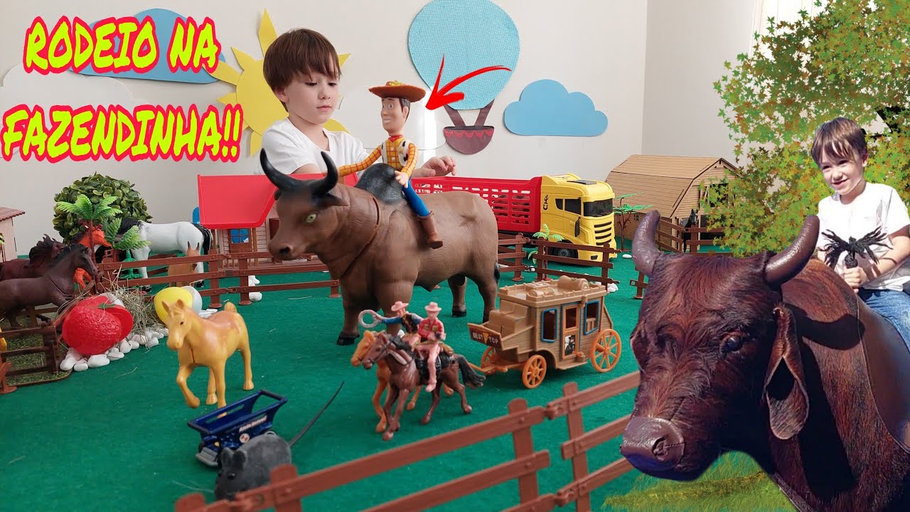 Fazendinha de Brinquedo | Boi Vaca Cavalo e Caminhão | Rodeio do Felipe | Cow Horse Toy Farm