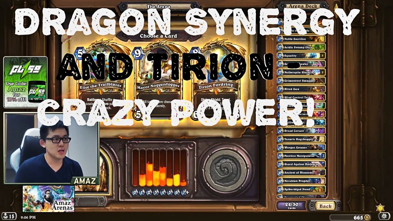 Hearthstone Arena - Dragon Synergy and Tirion - crazy power!