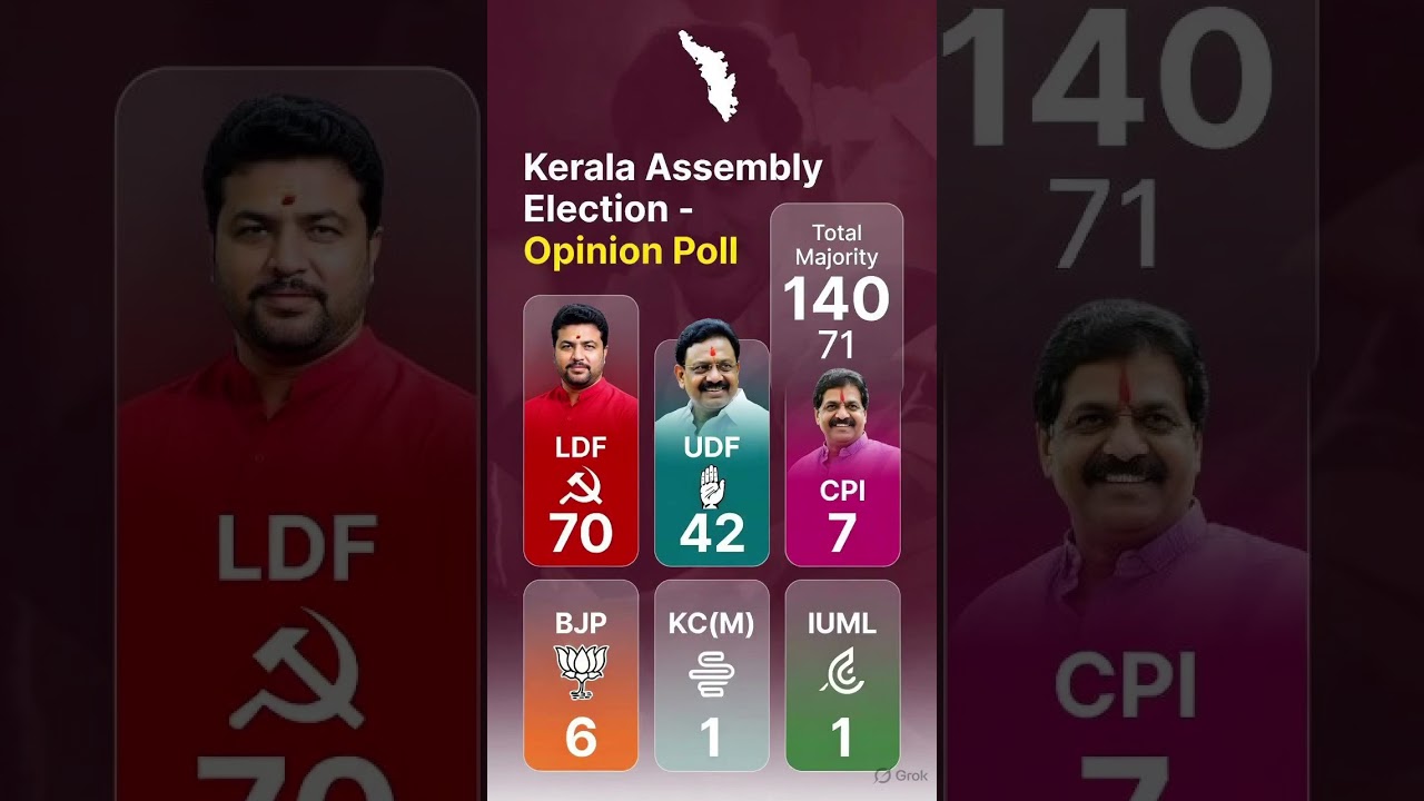 Kerala assembly election new opinion poll #bjpkerala #cpimkerala #keralapolitics #ldfvsudf #udf