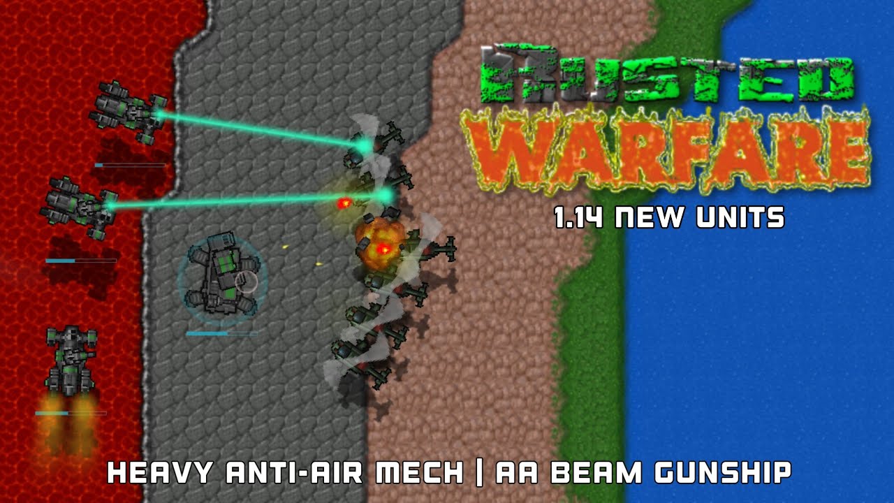 1.14 New Units: Heavy Anti-Air Mech & AA Beam Gunship | Rusted Warfare