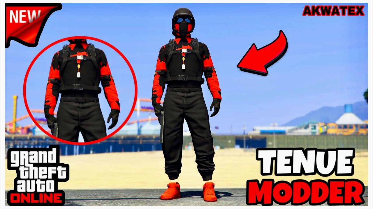 AVOIR UNE NOUVELLE TENUE MODDER SANS CODAGE ROUGE ET NOIR SUR GTA 5 ONLINE EN 1.58!