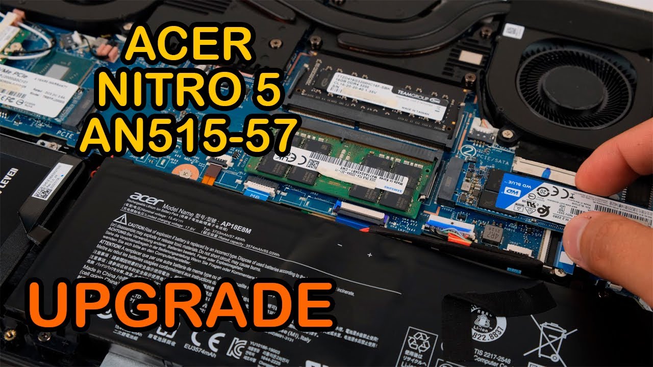 Апгрейд💻Ноутбук Acer Nitro 5 AN515-57 | Установите/замените SSD в M.2, RAM и 2,5 HDD/SSD