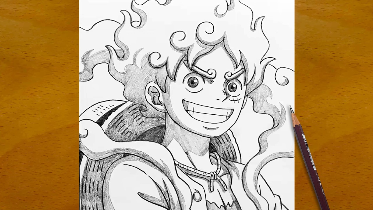 Drawing Luffy Gear 5 (Sun God Nika) | Anime Pencil Art