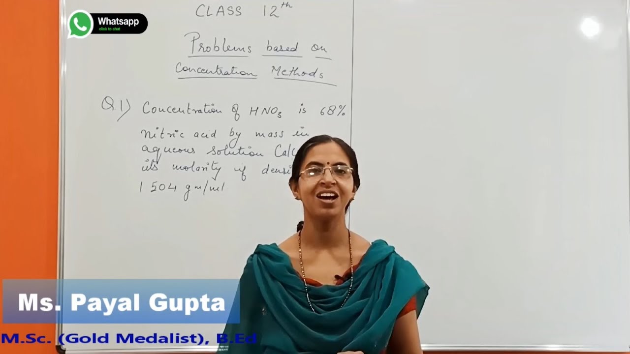 || Chemistry || Class 12 || Solutions || Problems on Concentration || Lecture-2 || Payal Gupta ||