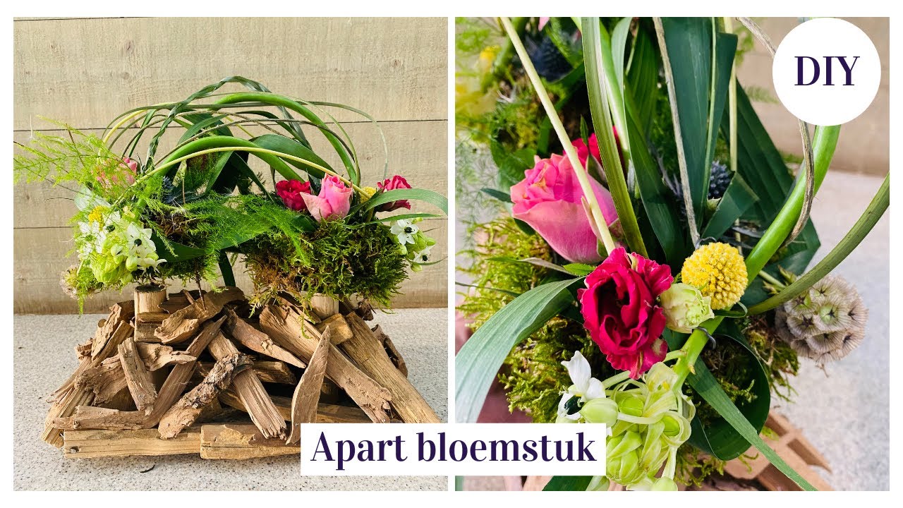 Apart bloemstuk met mooie technieken | DIY Cursus Bloemschikken # 155 | Carlein Tukkers