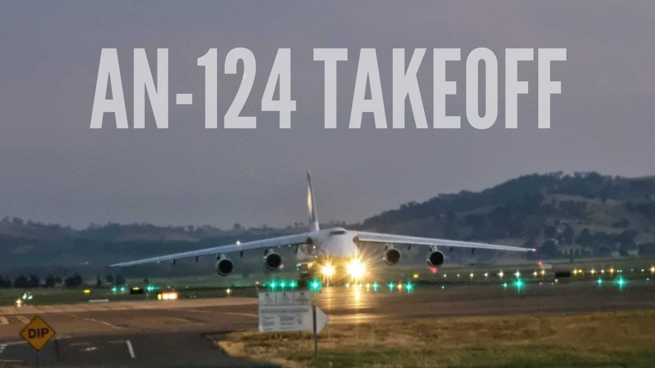 An-124 takes off at Canberra Airport
